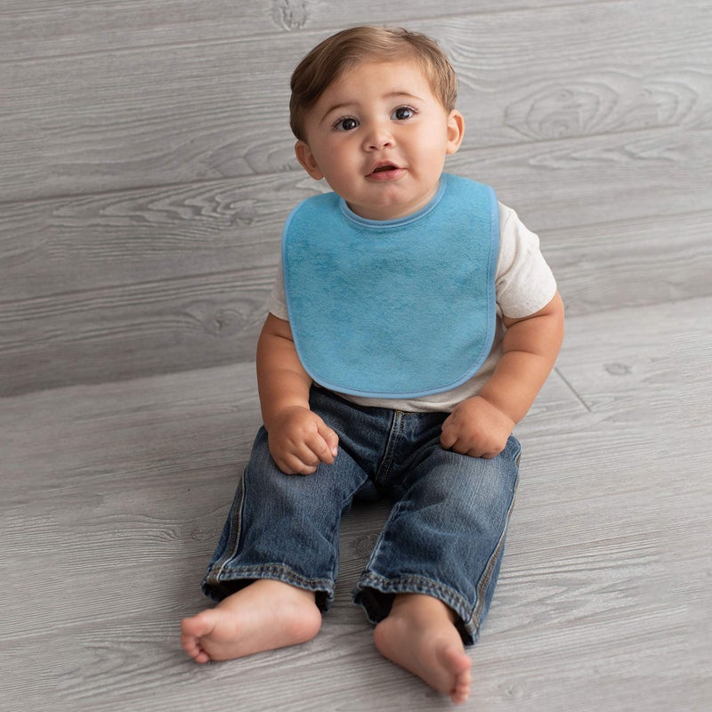 نيت سولوشنس 8 Count Multi-Color Solid Knit Terry Feeder Bib, Boy - Image 2