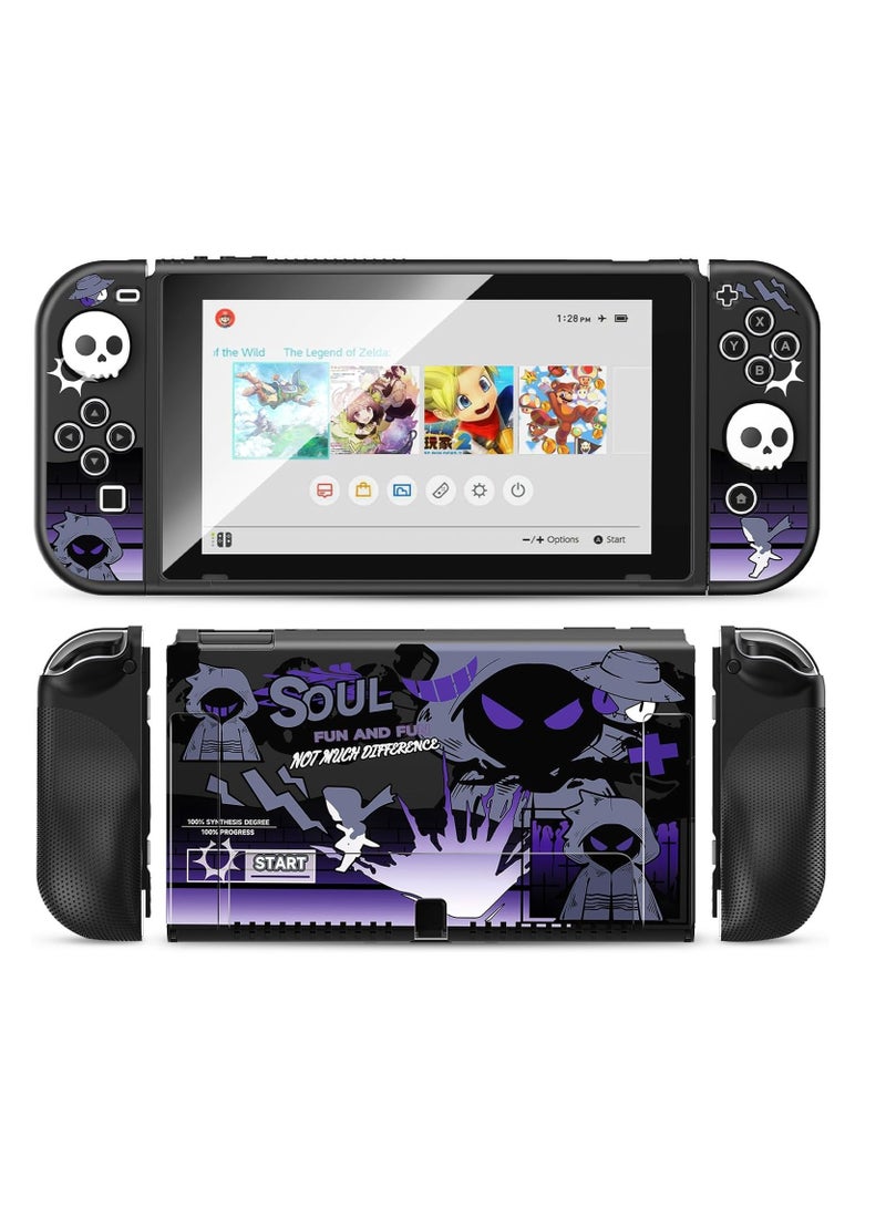 Case for Nintendo Switch OLED 2021 Ergonomic Comfort Grip TPU Hard Case with 2 Thumb G rip Caps Hard Protective Case Protective Shell Slim Cover Case - Image 1