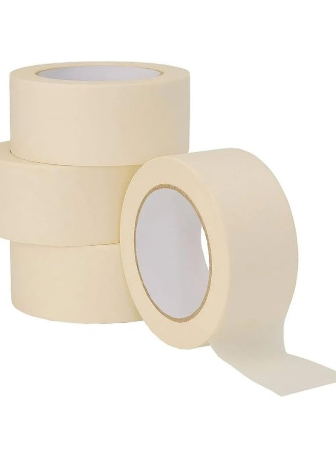 DAY TO DAY Self Adhesive Crepe Paper Masking Tape Roll 2Inch For Multipurpose Use 8X8X3CM White