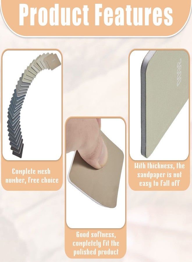 Honoson 2 x 2 Inch Sanding Pads Padded Sanding Pads Polishing Soft Mess Pen Sanding Kit Double-sided Grits for Plastic Sanding Acrylic Materials, 15 Pieces - Image 2
