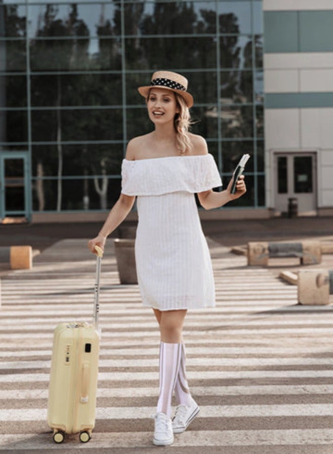 SANKOM Patent Active Compression Socks – Antibacterial White & Beige – Clinically Proven to Improve Blood Circulation, Reduce Swelling & Fatigue – Hypoallergenic, Breathable, Padded Heel & Toe – Ideal for Travel, Workout, Pregnancy & Daily Wear  - Image 3