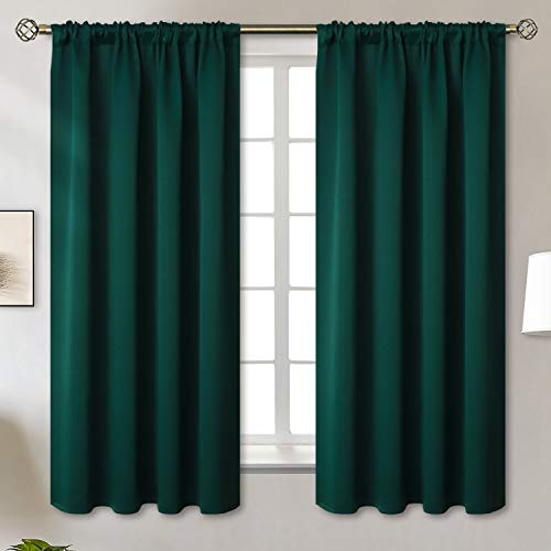 BGment Emerald Green Blackout Curtains 63 Inches Length for Bedroom  Pocket Thermal Insulated Room Darkening Drapes for Living Room Office Dining 52 x 63 Inch 2 Panels