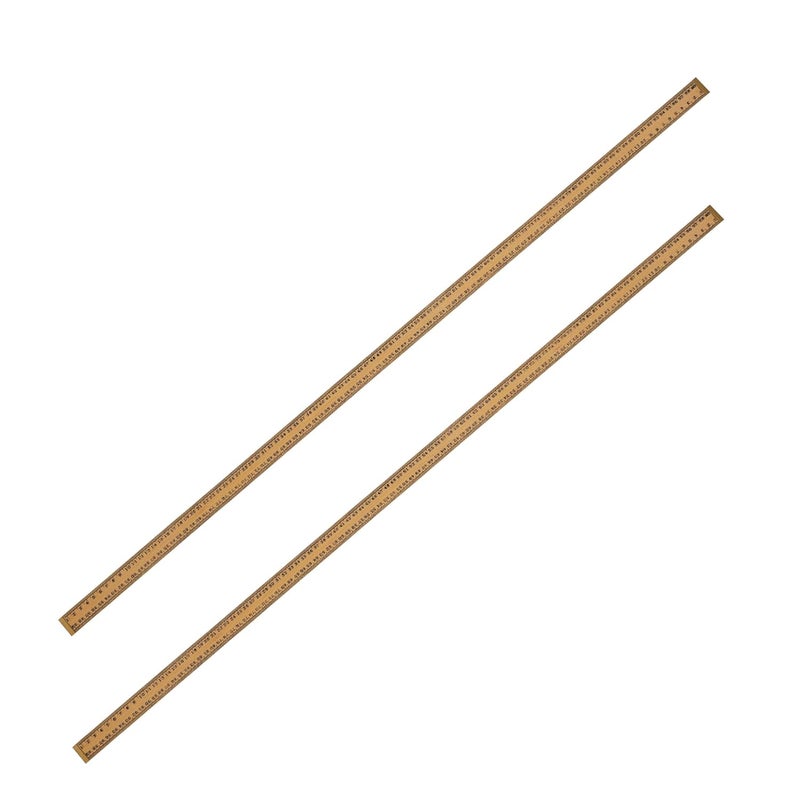 EISCO Premium One Meter (100cm) Wooden Scale(ruler) With Brass Ends For Strong Protected Edges, Horizontal Reading In Reverse On Each End, Pack of 2 - Image 1