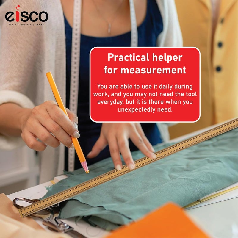 EISCO Premium One Meter (100cm) Wooden Scale(ruler) With Brass Ends For Strong Protected Edges, Horizontal Reading In Reverse On Each End, Pack of 2 - Image 5