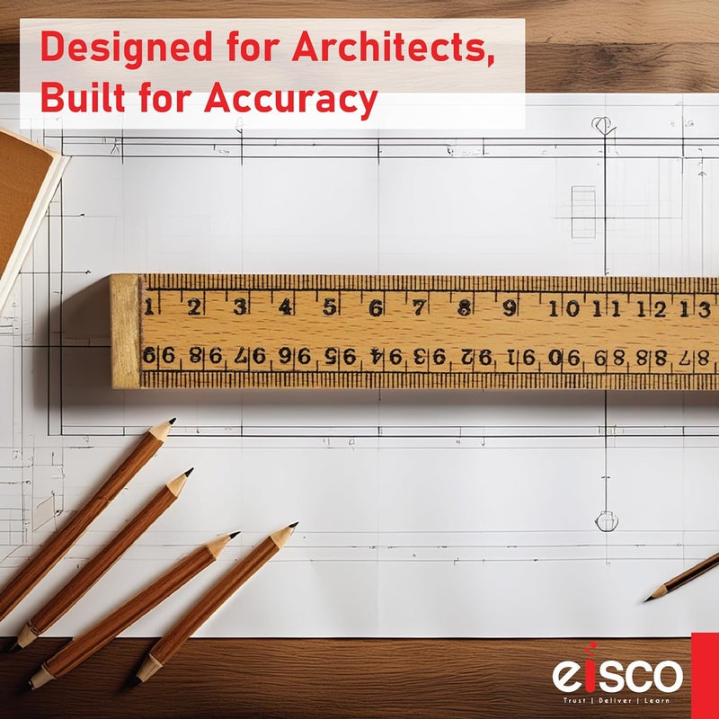 EISCO Premium One Meter (100cm) Wooden Scale(ruler) With Brass Ends For Strong Protected Edges, Horizontal Reading In Reverse On Each End, Pack of 2 - Image 4