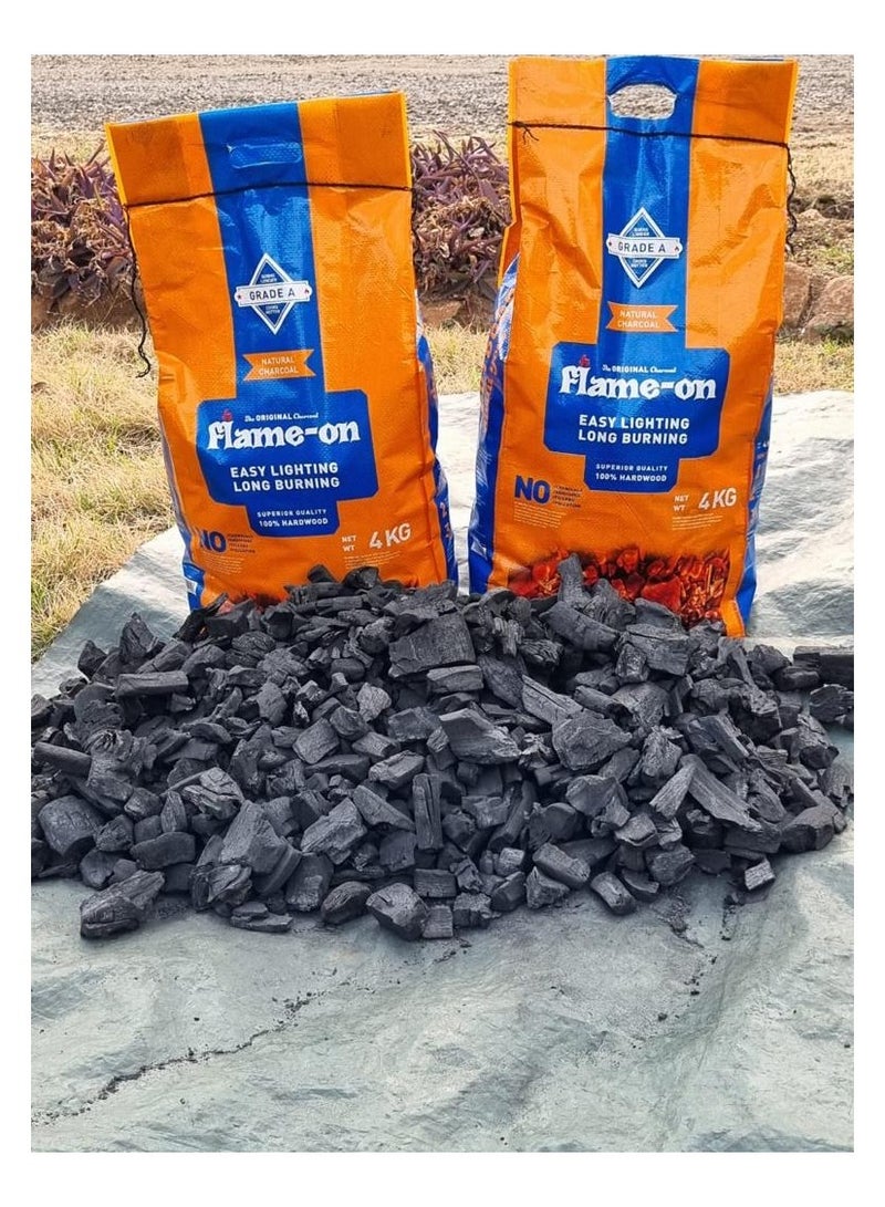 Flame-on Superior Quality Grade A Natural Hardwood Barbeque BBQ Charcoal 4 Kg - Image 3