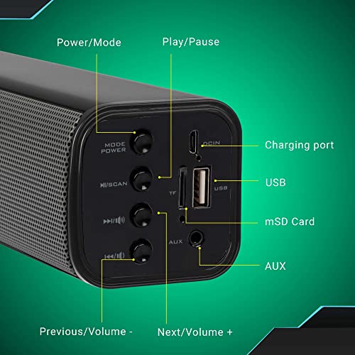 ZEBRONICS Zeb-VITA سماعة بار محمولة بتقنية البلوتوث اللاسلكية 10W مع دعم USB، وقت التشغيل 5 ساعات، بطاقة SD، AUX، TWS ووظيفة الاتصال. (رمادي) - Image 4