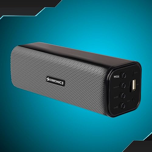 ZEBRONICS Zeb-VITA سماعة بار محمولة بتقنية البلوتوث اللاسلكية 10W مع دعم USB، وقت التشغيل 5 ساعات، بطاقة SD، AUX، TWS ووظيفة الاتصال. (رمادي) - Image 2