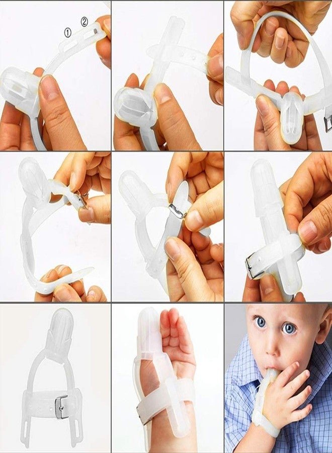 NOENNULL Thumb Sucking Stop - Adjustable Thumb Guard for Thumb Sucking Silicone Thumb Sucking Guard Finger Protector Biting Teether for Baby Infant (Transparent) - Image 3