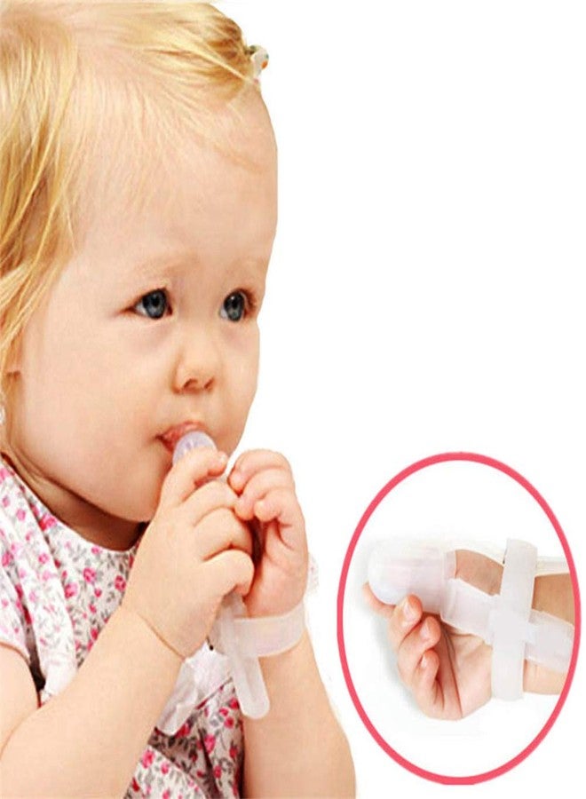 NOENNULL Thumb Sucking Stop - Adjustable Thumb Guard for Thumb Sucking Silicone Thumb Sucking Guard Finger Protector Biting Teether for Baby Infant (Transparent) - Image 4