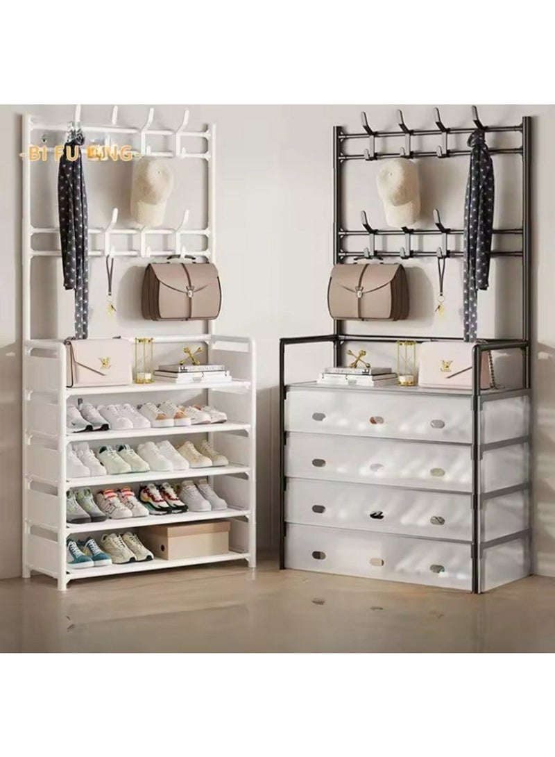 Modern Americana Shoe Rack with Stand & Hooks – Multi-Functional Organizer (Shoe Rack or Book Shelf) n - Image 1