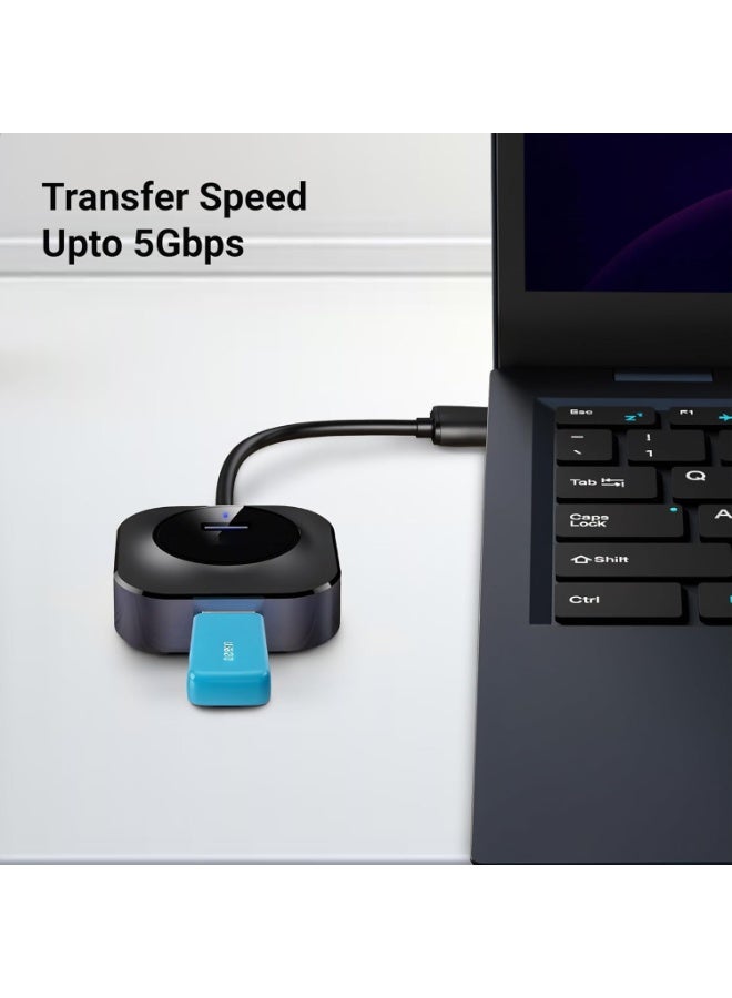 USB Hub 4 Port USB with micro b port for power input High-Speed Data Splitter for Laptop Computer Phone and Tablet Compact - Image 2