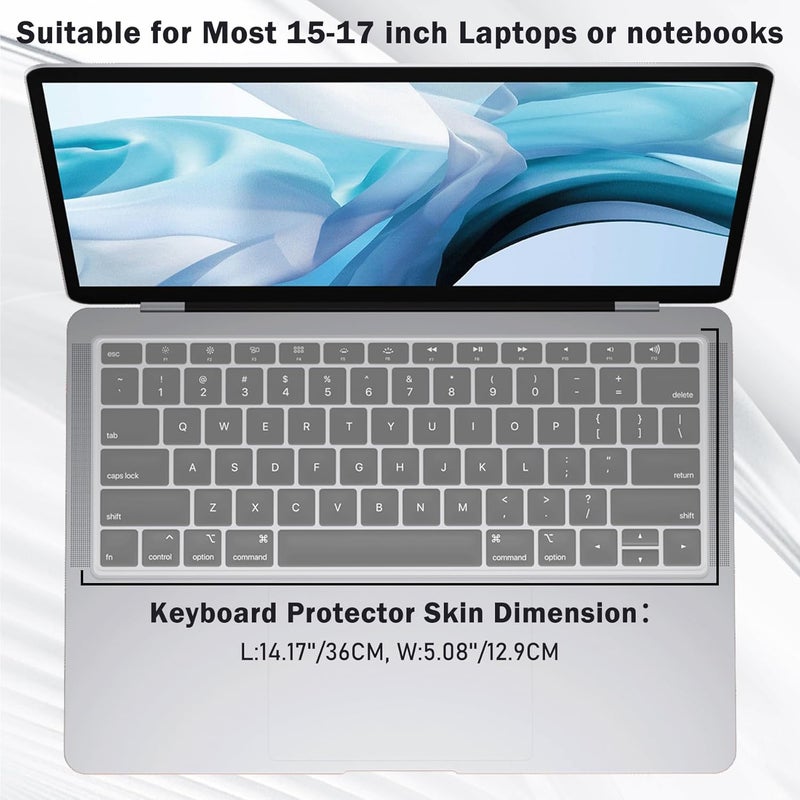 Universal Waterproof and Dustproof Keyboard Cover for 15-17 Inch Laptops - 2 Sheets Transparent Silicone Protector - Image 2