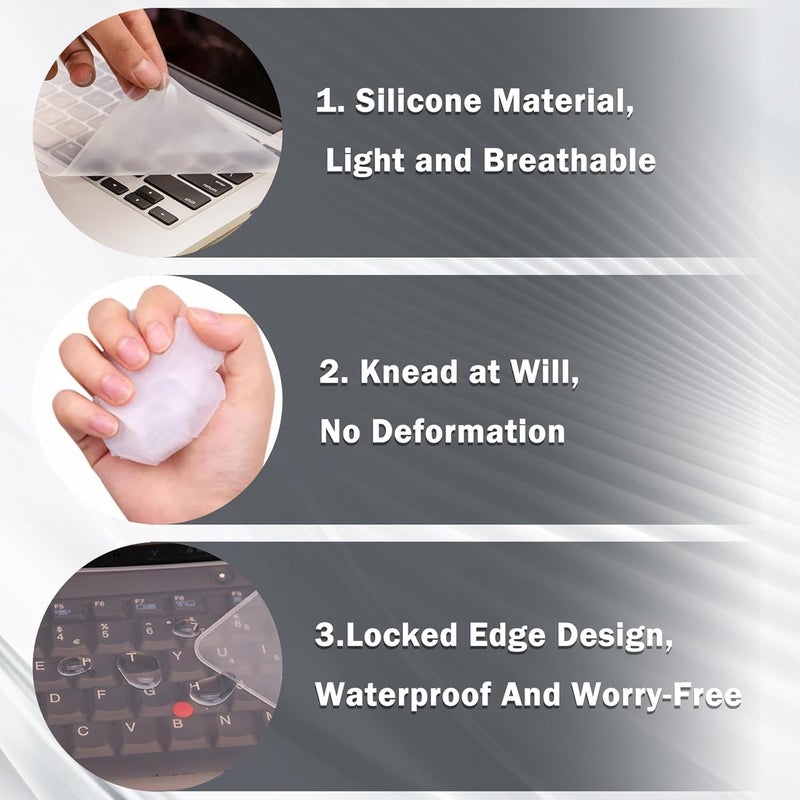 Universal Waterproof and Dustproof Keyboard Cover for 15-17 Inch Laptops - 2 Sheets Transparent Silicone Protector - Image 3