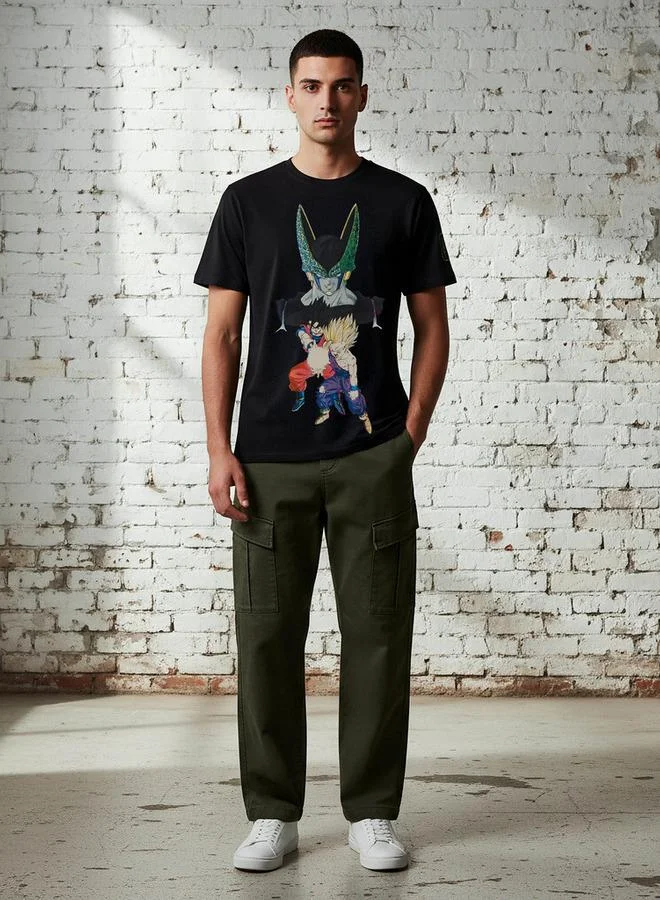 اس بي كاركترز Men Regular Fit Crew Neck Short Sleeves Dragon Ball Z Print T-shirt