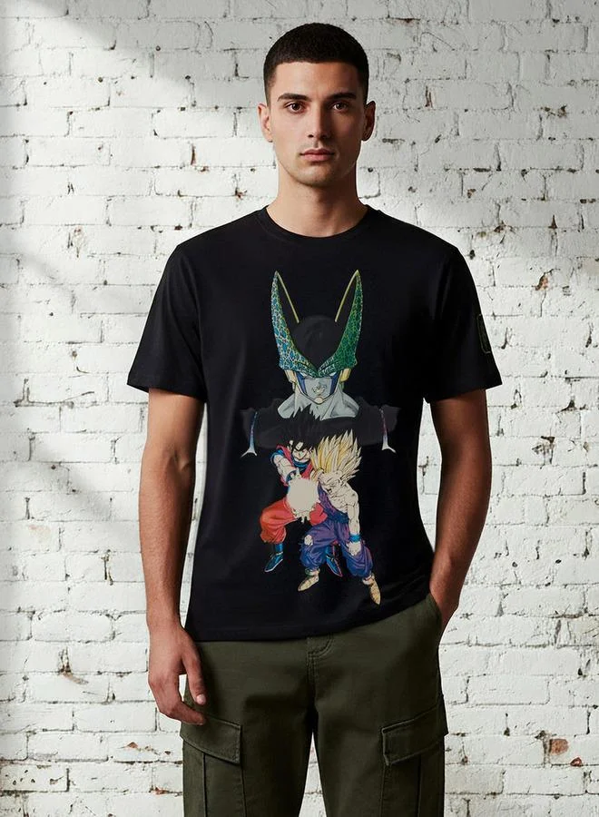 اس بي كاركترز Men Regular Fit Crew Neck Short Sleeves Dragon Ball Z Print T-shirt