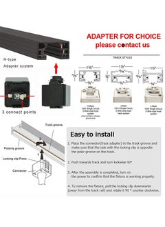 Kiven 59 inches Cord Adjustable H Type Black Track Lighting Pendant with E26 Socket for Dining Table (Bulb Not Included) - Set of 3  - Image 2