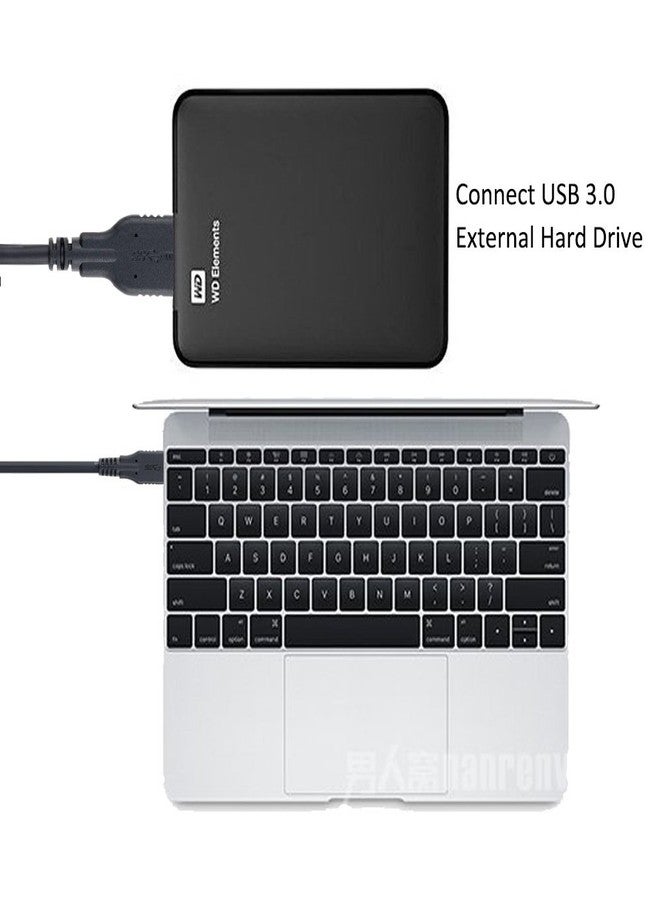 QCEs External Hard Drive Cable to USB C 3.3FT for WD My Passport, Western Digital, Seagate, Toshiba, Canvio Compatible with iPhone 16/15, MacBook, PC, Samsung, LG and More USB-C Devices - Image 3