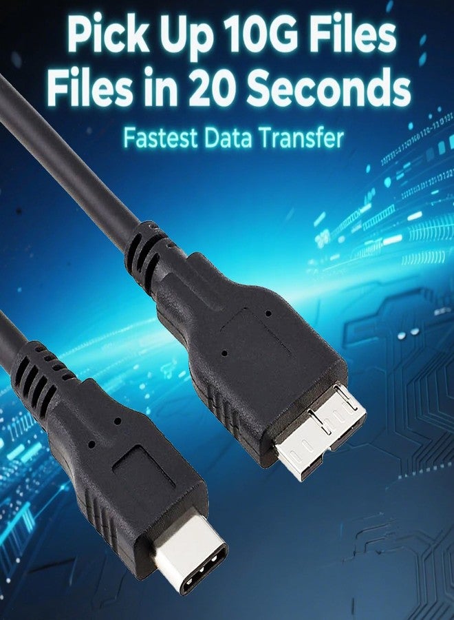QCEs External Hard Drive Cable to USB C 3.3FT for WD My Passport, Western Digital, Seagate, Toshiba, Canvio Compatible with iPhone 16/15, MacBook, PC, Samsung, LG and More USB-C Devices - Image 2