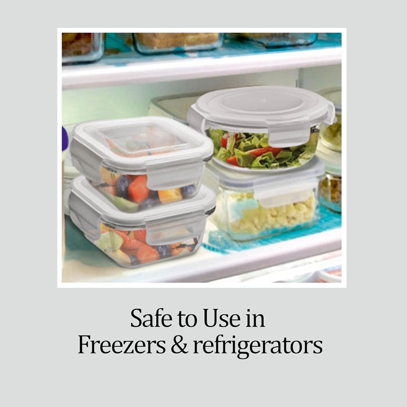Treo By Milton Hi Borosilicate Clip Fresh Round Glass Container, Set of 2, 400 ml Each, Transparent | BPA Free | Microwave Safe/Oven Safe | Refrigerator Safe | Dishwasher Safe | Air Tight | Stackable - Image 5