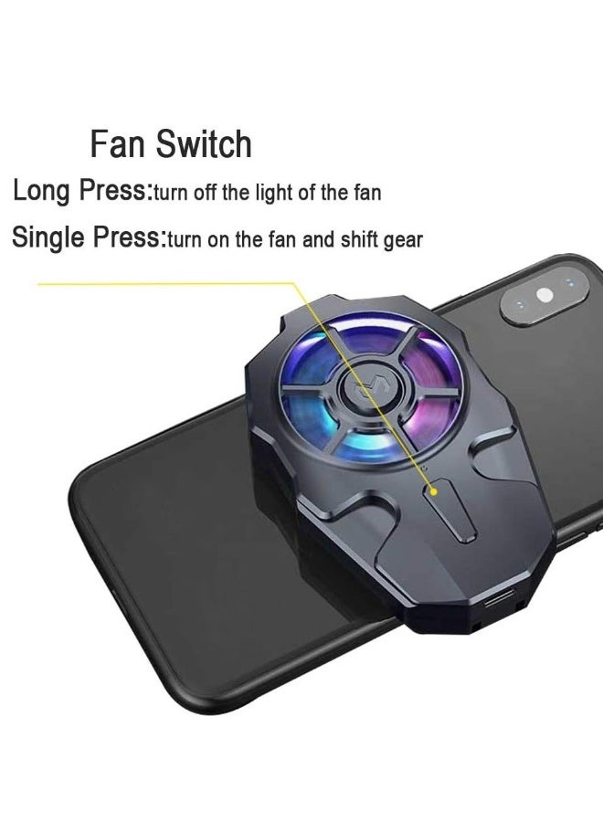 ميمو PUBG Mobile Triggers with cooling fan,PUBG Mobile Phone Game Controller with cooler for PUBG/Fortnite/Call of Duty, with Rgb Light, for Android and iOS Phone - Image 3