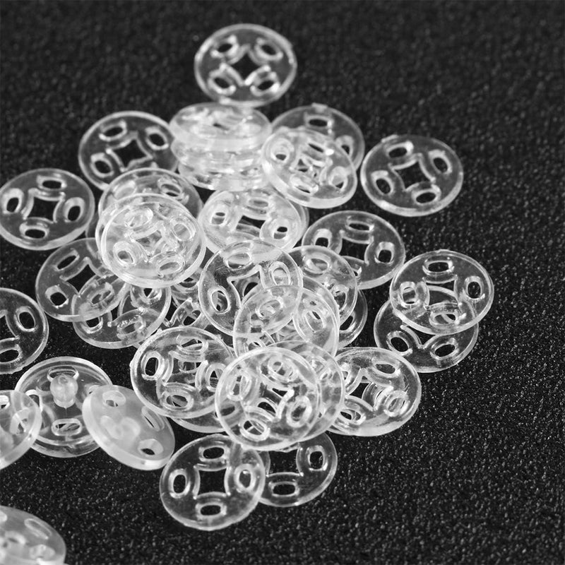 klarako Plastic Snap Fasteners Buttons Clear Invisible Sewing on Snap Fasteners Press Stud Buttons for Bibs Diapers Crafts Shirts Clothing 100pcs (13mm) - Image 5