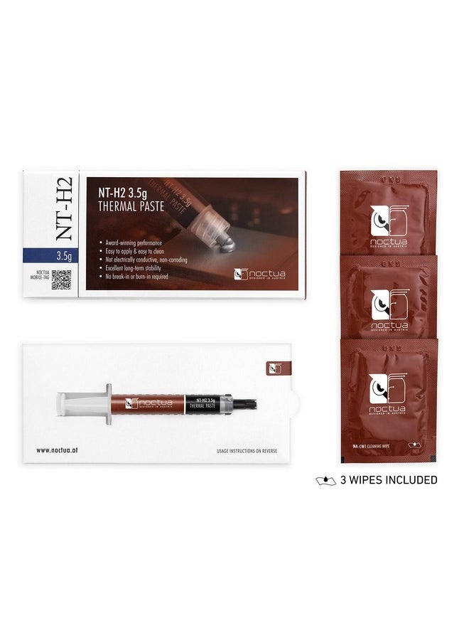 NOCTUA - Nt-H2 3.5G Pro-Grade Thermal Compound Paste Incl. 3 Cleaning Wipes (3.5G) - Image 1