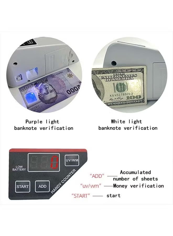 Money Counter Portable Money Counter Mini Bill Cash Counting Machine Handy Suitable for Multi-Currency Handy Banknote Counter - Image 4