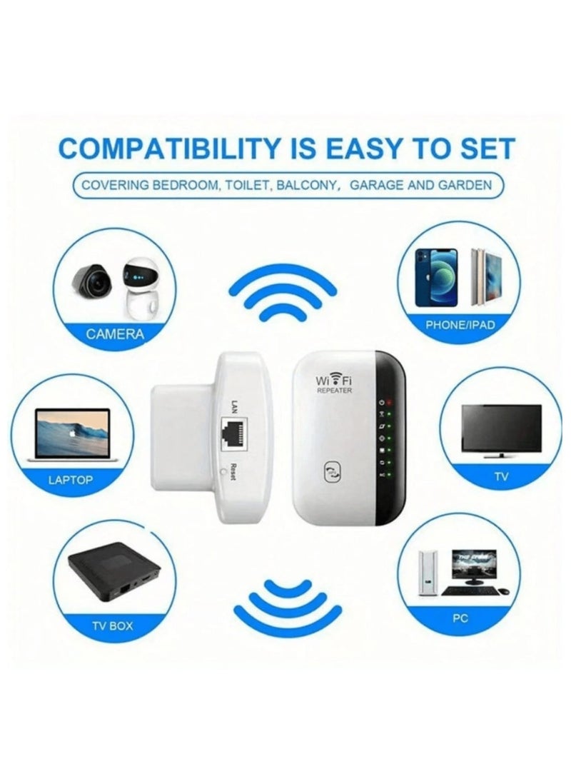 WiFi Range Extender, Wireless Repeater with Stable Signal Enhancement and 360° Full Coverage, Support 2 Modes, High-Speed Transmission, Encrypted & Secure Connection, Easy Installation & Plug and Play - Image 4