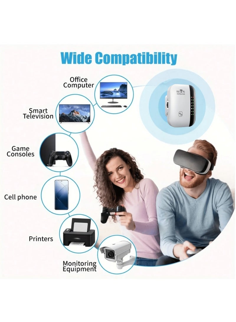 WiFi Range Extender, Wireless Repeater with Stable Signal Enhancement and 360° Full Coverage, Support 2 Modes, High-Speed Transmission, Encrypted & Secure Connection, Easy Installation & Plug and Play - Image 5