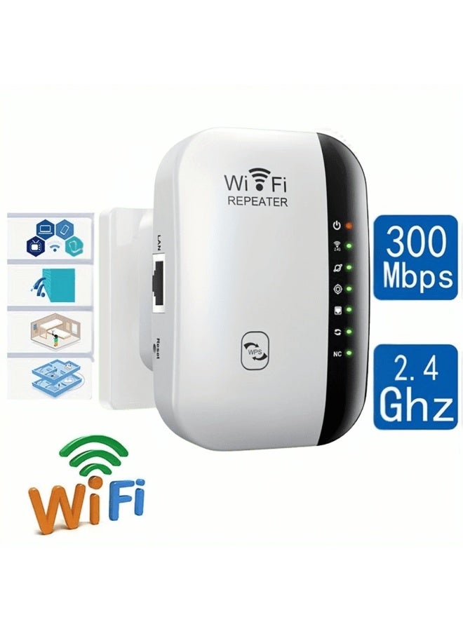 WiFi Range Extender, Wireless Repeater with Stable Signal Enhancement and 360° Full Coverage, Support 2 Modes, High-Speed Transmission, Encrypted & Secure Connection, Easy Installation & Plug and Play - Image 1