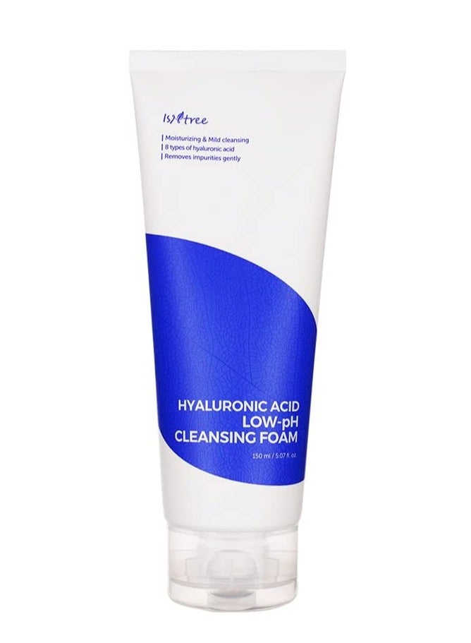 ايسنتري رغوة تنظيف منخفضة الحموضة بحمض الهيالورونيك، 150 مل، 5.07 أونصة سائلة | مرطبة ومنظفة لطيفة | 8 أنواع من حمض الهيالورونيك | تساعد على إزالة الشوائب بلطف - Image 1