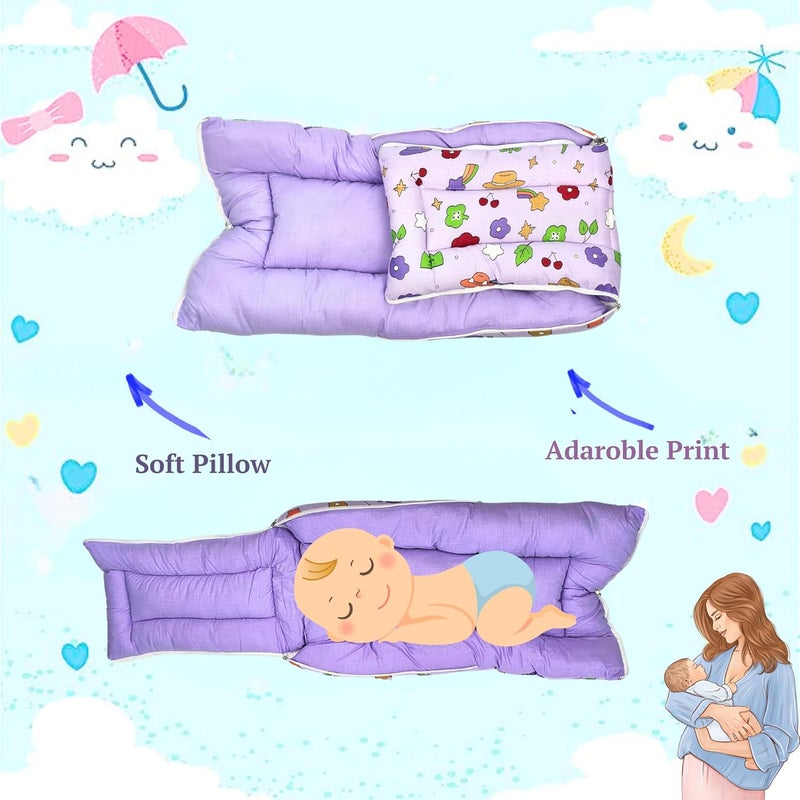 CHADU Premium Cotton Baby Bed Sleeping Bag Carry Nest for Newborns Soft Breathable Baby Bedding for Newborn Boys Girls by Chadu Purple - Image 2