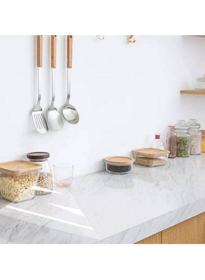 صن بيرد المطبخ النفط شفافة فيلم سميكة ذاتية اللصق للماء كونترتوب الأثاث الرخام خلفية الحمام ملصقات ديكور (24 × 48 بوصة شفافة) - Image 1