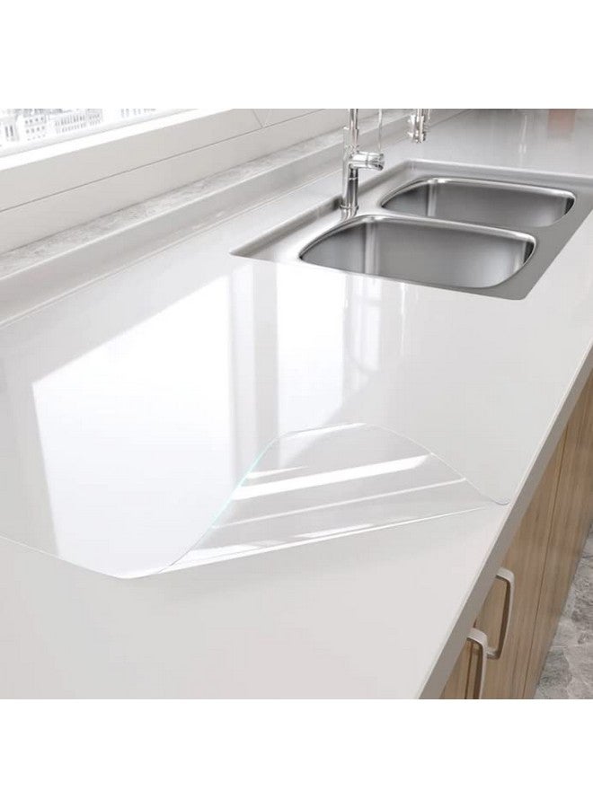 صن بيرد المطبخ النفط شفافة فيلم سميكة ذاتية اللصق للماء كونترتوب الأثاث الرخام خلفية الحمام ملصقات ديكور (24 × 48 بوصة شفافة) - Image 2