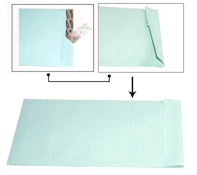 Shuban Business Catalog Envelope Courier Document Pouch Secure Cloth Lined,Courier Cover Green- 11 X 5 Inches - Green (50 pcs) - Image 3