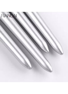 Goolsky Makeup Brushes 4 Pcs Eye Brush Set Silver Portable Cosmetics Eye Shadow Concealer Blending Noseshadow Detail Make Up Tool  - Image 4