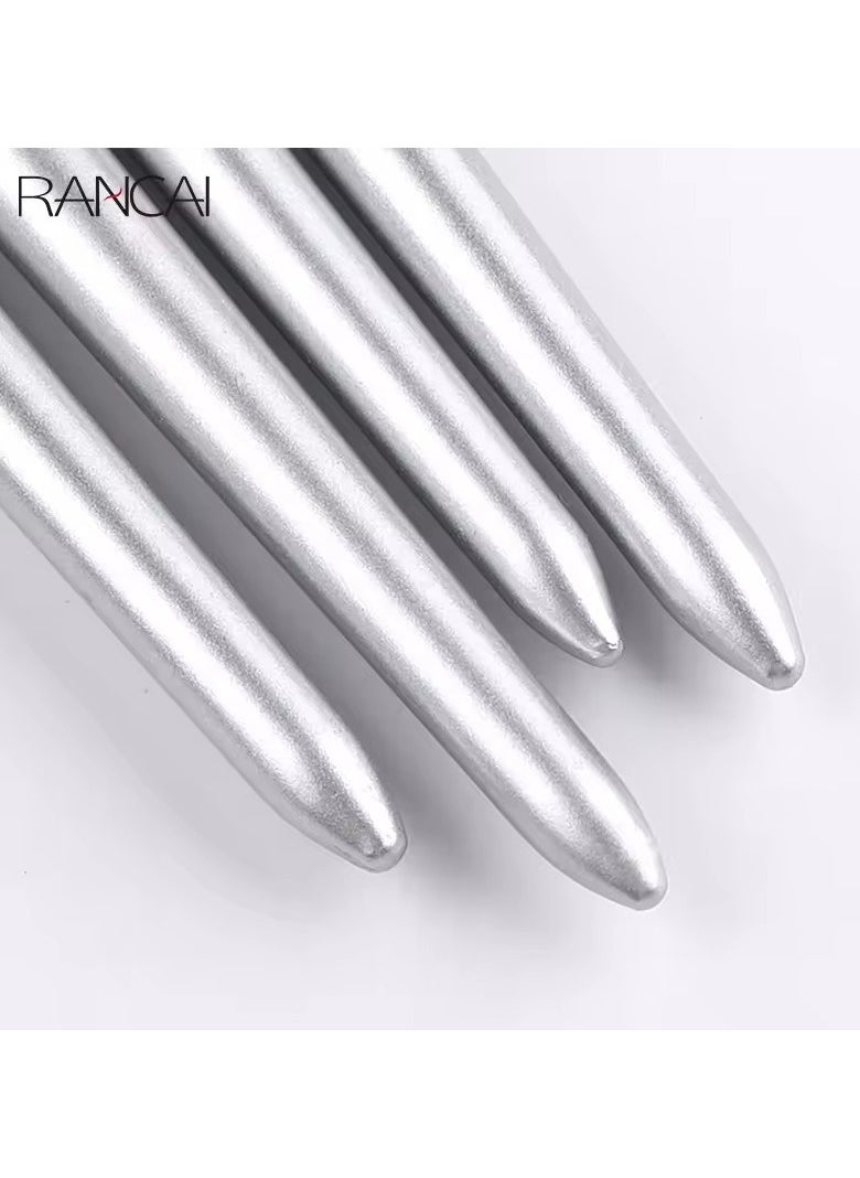 Goolsky Makeup Brushes 4 Pcs Eye Brush Set Silver Portable Cosmetics Eye Shadow Concealer Blending Noseshadow Detail Make Up Tool  - Image 4