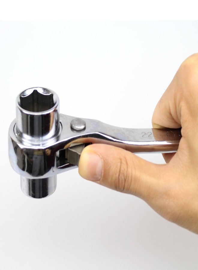 ديويشكي مفتاح ربط DYWISHKEY 19/22 مم لتركيب السقالات ومفتاح ربط الموقع ومفتاح ربط المقبس (فضي) - Image 5