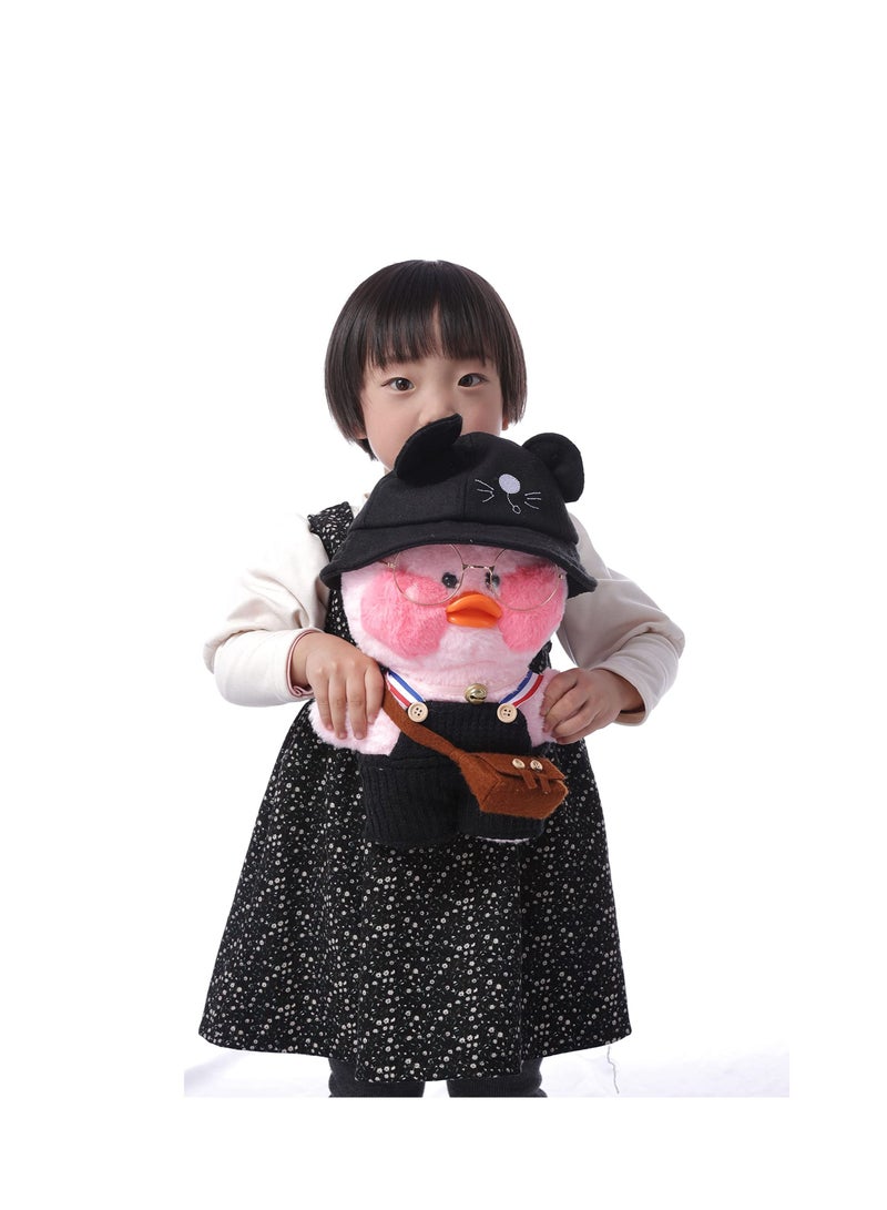 KASTWAVE Duck Stuffed Animal Toy Yellow Duck Stuffed Animal Toy Soft Plush Toy for Kids Girls DIY Hugglable Plush Toy with Cute Hat and Costume Best Gifts for Duckling with Glasses 12inch 30cm  - Image 2