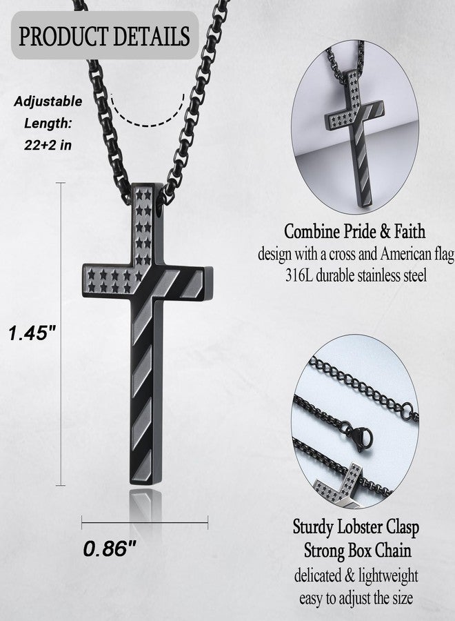 EPIRORA 18 Year Old Boy Birthday Gifts, Cool 18th Birthday Gifts Decorations for Boys, Black Cross Necklace Christian Jewelry for Teen Son Grandson Nephew Brother Friend, 22"+2" - Image 4