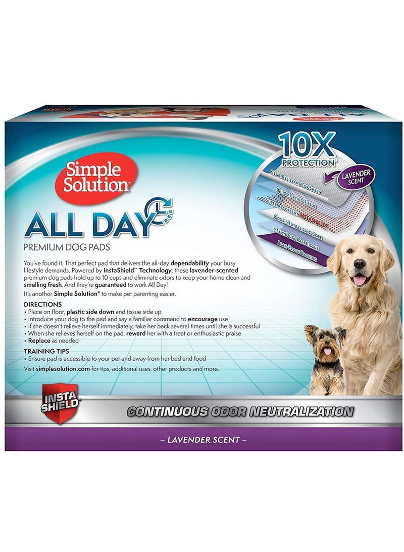 Simple Solution Pack Of 100 All Day Premium Lavender Scent Dog And Puppy Pads 58X60Cm - Image 3