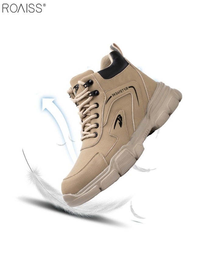 roaiss أحذية عمل خارجية للرجال بقبعة فولاذية عالية القطع أحذية أمان مقاومة للماء مضادة للسحق ومضادة للاختراق أحذية حماية العمال - Image 5