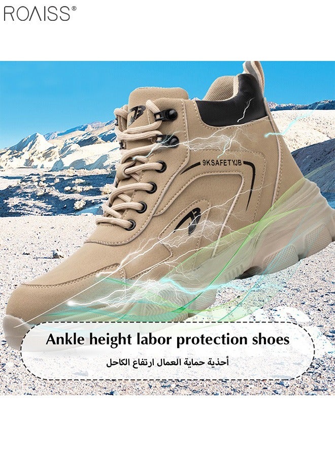 roaiss أحذية عمل خارجية للرجال بقبعة فولاذية عالية القطع أحذية أمان مقاومة للماء مضادة للسحق ومضادة للاختراق أحذية حماية العمال - Image 3