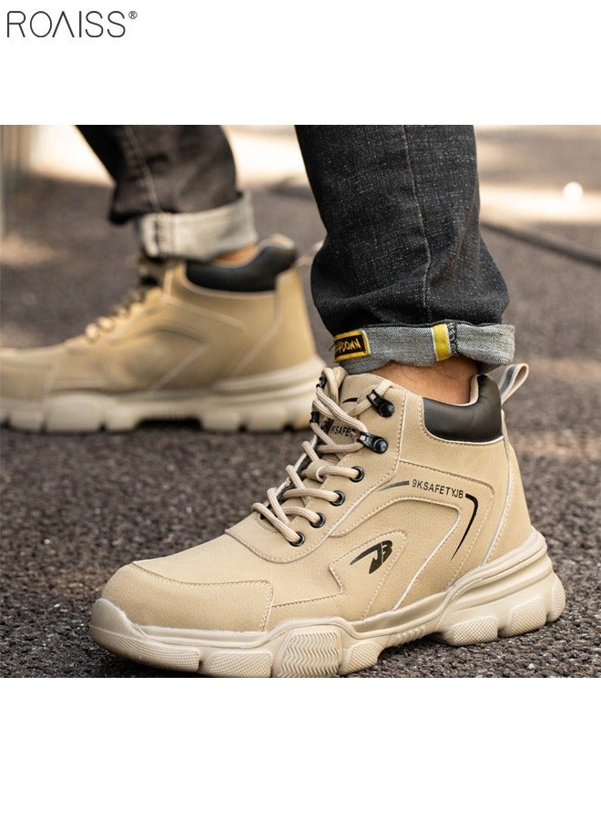 roaiss أحذية عمل خارجية للرجال بقبعة فولاذية عالية القطع أحذية أمان مقاومة للماء مضادة للسحق ومضادة للاختراق أحذية حماية العمال - Image 2