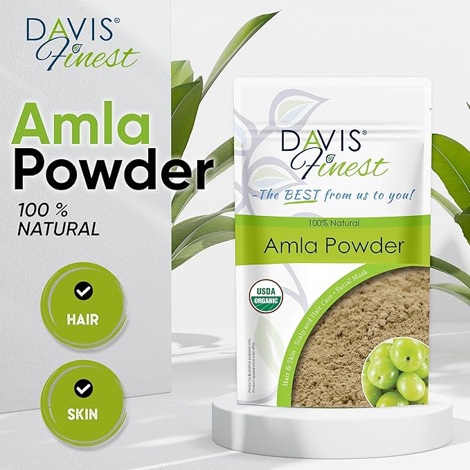 Davis Finest Davis Finest Organic Amla Powder 500g Pure Natural Amalaki Powder Hair Growth Deep Conditioning Strengthening AntiFrizz Volumizing  - Image 2