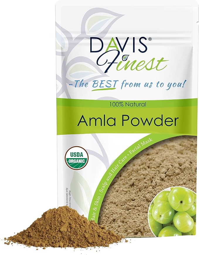 Davis Finest Davis Finest Organic Amla Powder 500g Pure Natural Amalaki Powder Hair Growth Deep Conditioning Strengthening AntiFrizz Volumizing  - Image 1