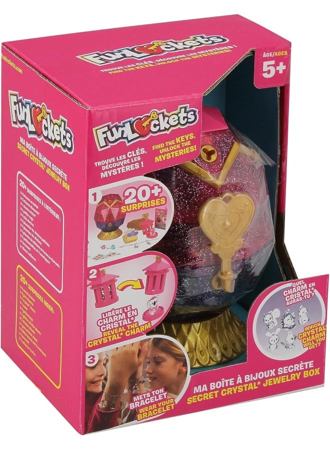 Funlockets Secret Crystal Jewellery Box, 20+ Surprises Including 3 Metal Charms,1 Crystal Charm & 1 Bracelet, Unlock The Cage To Free Your Crystal Animal Charm! Gift Toys For 5+ Years, Best Creative Toys For Girls - Image 2