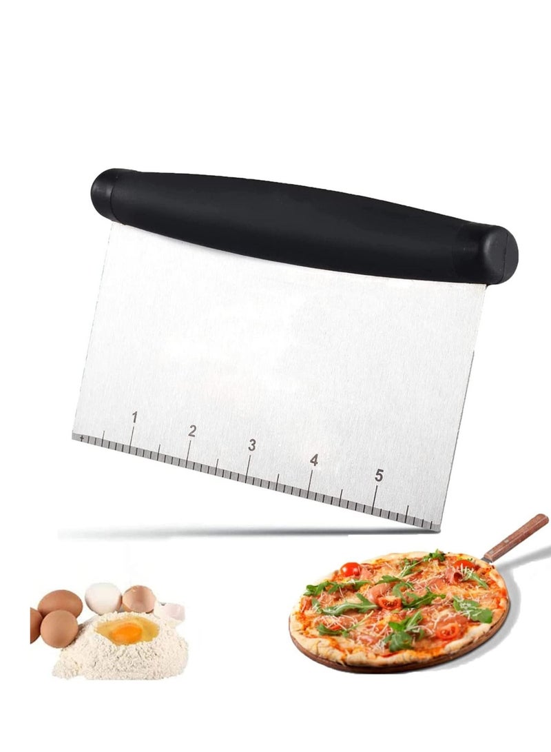 Y&D Stainless Steel Dough Scraper, for Baking Food with Measurements, Cake Icing Smoother Pastry Blender Bread Bench Knife Bowl Scraper/Chopper - Image 1