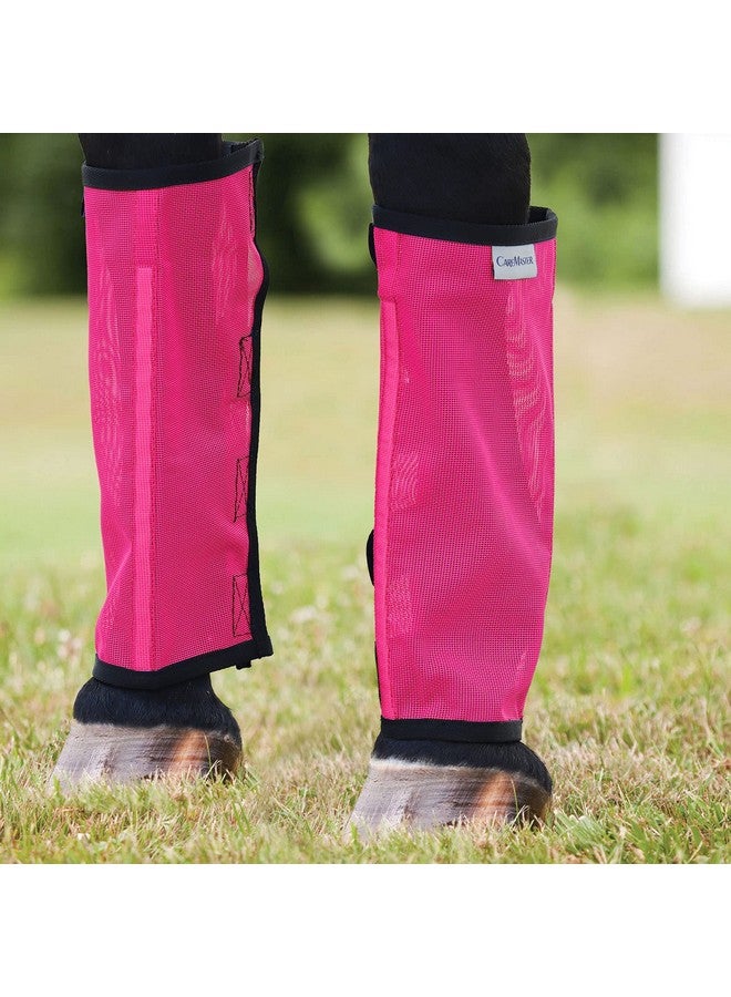 CareMaster Fine Mesh Fly Boots Loose Fitting & Non-Slip Horse Fly Leggings No More Horsefly Nuisance Greatly Reduce Stomping Breathable with Natural Air Flow (Set of 4) Magenta Large - Image 2
